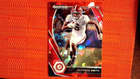 2021 Panini Prizm Draft Picks Football Red Prizm Cracked Ice Rookie #101 DeVonta Smith - Alabama Crimson Tide/Philadelphia Eagles