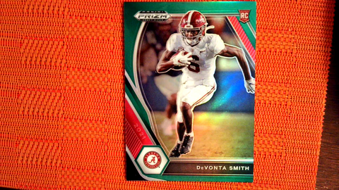 2021 Panini Prizm Draft Picks Football Green Prizm Rookie #101 DeVonta Smith - Alabama Crimson Tide/Philadelphia Eagles