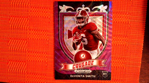 2021 Panini Prizm Draft Picks Football Purple Wave Prizm Crusade Rookie #165 DeVonta Smith - Alabama Crimson Tide/Philadelphia Eagles