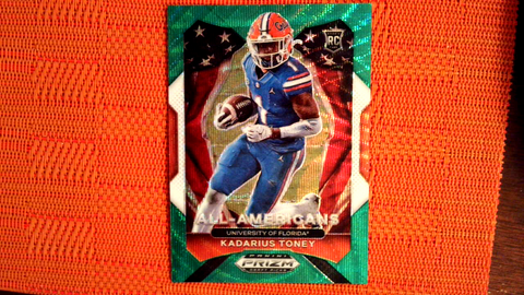 2021 Panini Prizm Draft Picks Football Green Prizm Wave All Americans Rookie #195 Kadarius Toney - Florida Gators/New York Giants