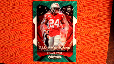 2021 Panini Prizm Draft Picks Football Green Prizm Wave All Americans Rookie #191 Shaun Wade - Ohio State Buckeyes/New England Patriots