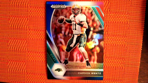 2021 Panini Prizm Draft Picks Football Red, White, and Blue Prizm #13 Carson Wentz - North Dakota State Bison/Indianapolis Colts