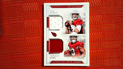 2018 Panini National Treasures rookie NFL Gear Combo #GCM-19 Josh Rosen/ Christian Kirk 90/99