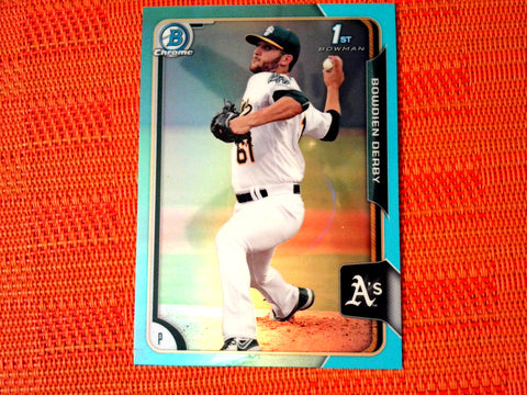 2015 Bowman Chrome Draft Aqua Refractors #141 Bowdien Derby Athletics