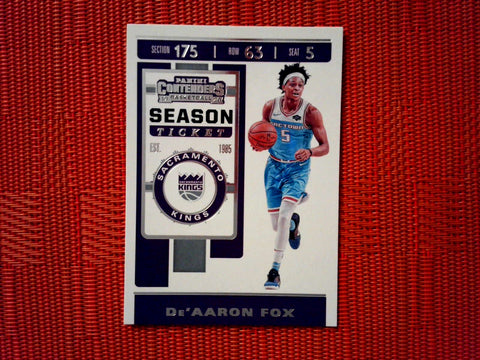 2019-20 Panini Contenders NBA Basketball - 22 De'Aaron Fox - Sacramento Kings (Base)