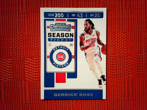 2019-20 Panini Contenders NBA Basketball - 28 Derrick Rose - Detroit Pistons (Base)