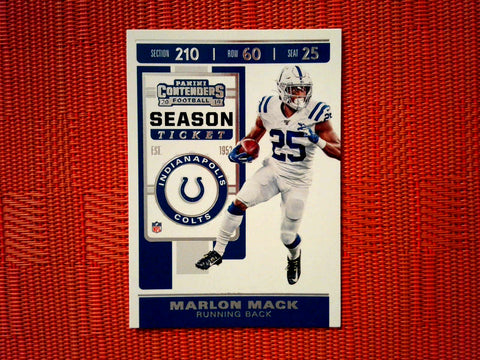 2019 Panini Contenders NFL 31 Marlon Mack - Indianapolis Colts (Base)