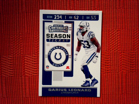 2019 Panini Contenders NFL 32 Darius Leonard - Indianapolis Colts (Base)