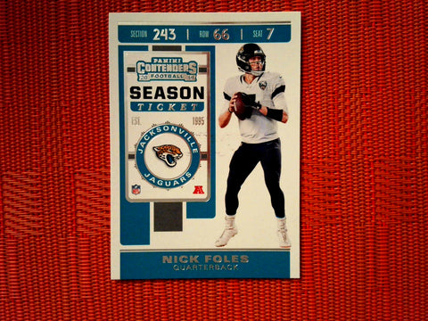 2019 Panini Contenders NFL 36 Nick Foles - Jacksonville Jaguars (Base)