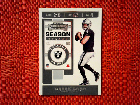 2019 Panini Contenders NFL 42 Derek Carr - Oakland Raiders (Base)