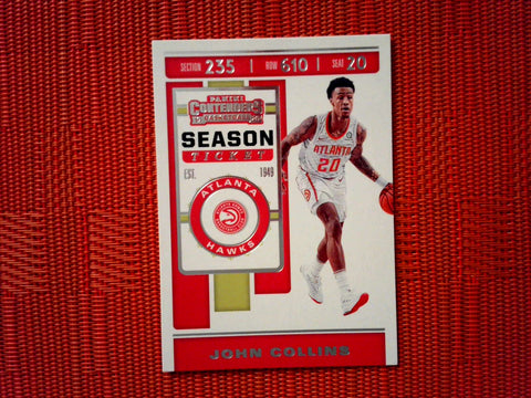 2019-20 Panini Contenders NBA Basketball - 46 John Collins - Atlanta Hawks (Base)