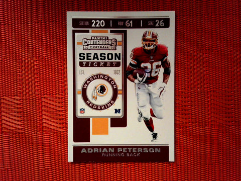2019 Panini Contenders NFL 60 Adrian Peterson - Washington Redskins (Base)