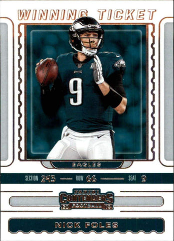 2019 Panini Contenders NFL 10 Nick Foles - Philadelphia Eagles (Winning Tick. Set)