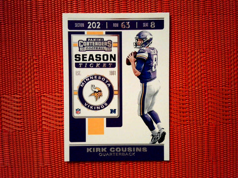 2019 Panini Contenders NFL 63 Kirk Cousins - Minnesota Vikings (Base)