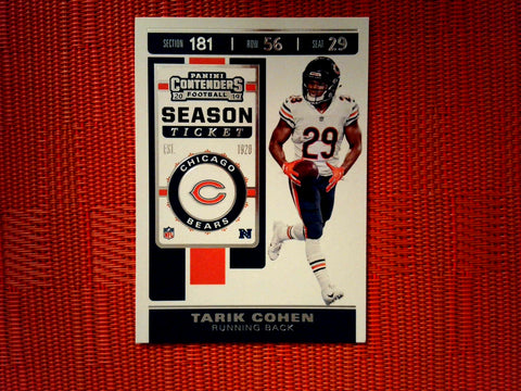 2019 Panini Contenders NFL 70 Tarik Cohen - Chicago Bears (Base)