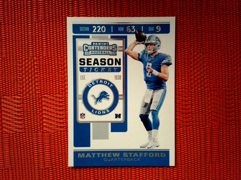 2019 Panini Contenders NFL 72 Matthew Stafford - Detroit Lions (Base)