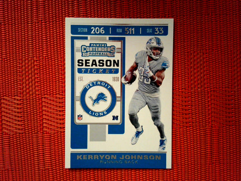 2019 Panini Contenders NFL 73 Kerryon Johnson - Detroit Lions (Base)