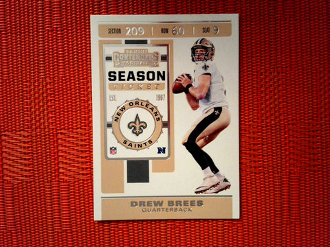 2019 Panini Contenders NFL 78 Drew Brees - New Orleans Saints (Base)