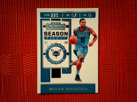 2019-20 Panini Contenders NBA Basketball - 80 Miles Bridges - Charlotte Hornets (Base)