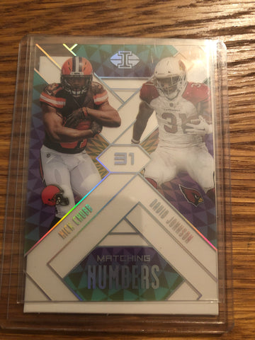 2018 Panini Illusions Matching Numbers #7 David Johnson Nick Chubb