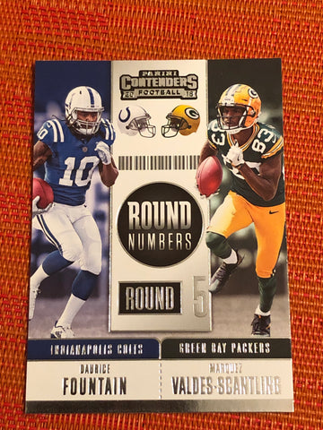 2018 Contenders Football Round Numbers Marquez Valdes-Scantling Daurice Fountain