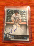 TYLER FRANK AUTO 2018 1st Bowman Draft Chrome Autograph Rays Rookie Card RC