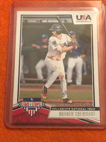 2019 Panini USA Baseball Stars and Stripes #99 Braden Shewmake Braves