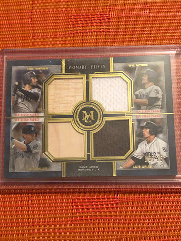 2019 TOPPS MUSEUM - HOSMER/MYERS/KINSLER/URIAS - QUAD RELIC - PADRES - 5/25