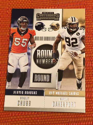 2018 Panini Contenders Bradley Chubb / Marcus Davenport Round Numbers Round 1