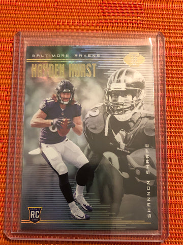 2018 Panini Illusions #13 Hayden Hurst Shannon Sharpe Baltimore Ravens