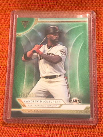 2018 Topps Triple Threads #37 Andrew McCutchen - San Francisco Giants Green PARALLEL /259