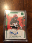 2018 IMPECCABLE MALIK JEFFERSON RC AUTO 5/5 GREEN EMERALD AUTOGRAPH RARE