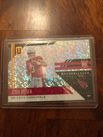 2018 Panini Unparalleled Flight #205 Rookie Josh Rosen Arizona Cardinals Card