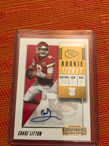 Chase Litton 2018 Panini Contenders Rookie Tick. Auto Chiefs Autograph