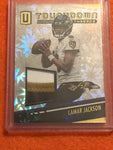 2019 Panini Unparalleled Lamar Jackson Relic Card TT-LJ Baltimore Ravens 10/75 3 Color patch