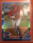 2019 Bowman Chrome Prospect Blue Refractor #d134/150 Adam Haseley #BCP-28