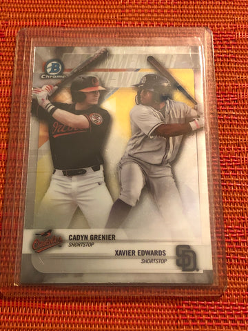 2018 Bowman Chrome Draft Recommended Viewing Cadyn Grenier Xavier Edwards RC