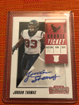 2018 Panini Contenders — JORDAN THOMAS — Rookie Tick. Auto — Texans