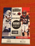 2018 Contenders Football Round Numbers #RNA-HW Mark Walton Nyheim Hines
