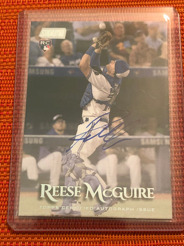 2019 TOPPS STADIUM CLUB REESE MCGUIRE *ROOKIE AUTO* TORONTO BLUE JAYS