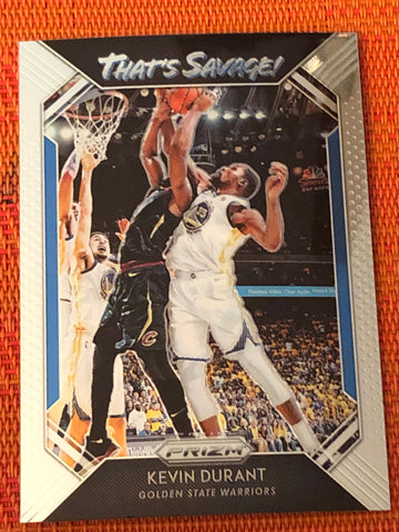 2018-19 Panini Prizm That's Savage! #5 Kevin Durant Golden State Warriors