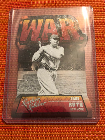 Babe Ruth 2019 Leather and Lumber W.A.R. #WAR-8 Yankees Die-Cut Insert Baseball