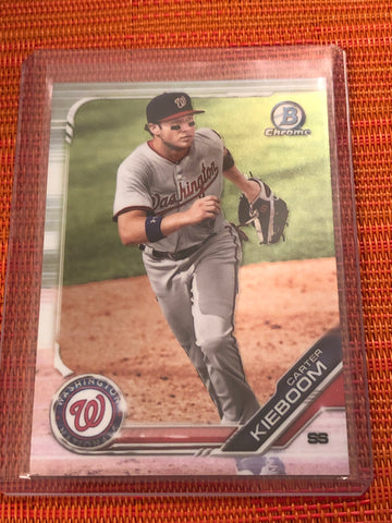 Bowman 2019 Chrome base of Washington Nationals Carter Kieboom