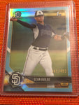 2018 Bowman Draft Chrome Sky Blue Refractor BDC-144 Sean Guilbe San Diego Padres