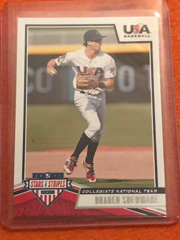 2019 Panini Stars & Stripes Baseball Base #10 Braden Shewmake Braves