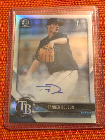 TANNER DODSON 2018 BOWMAN CHROME DRAFT AUTO REFRACTOR /447