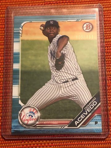 2019 Bowman DOMINGO ACEVEDO New York Yankees SKY BLUE PARALLEL /499