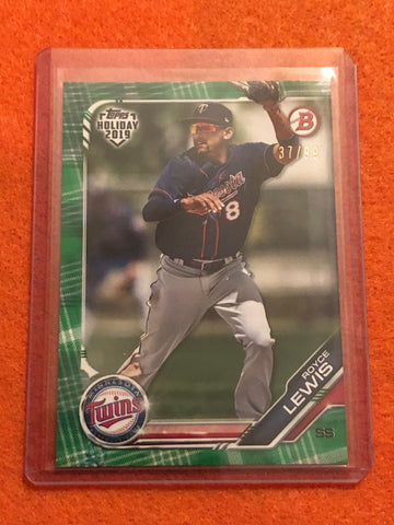 ROYCE LEWIS 2019 Topps Holiday Bowman #TH-RL Green Festive #/99