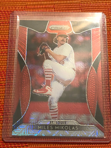 2019 Prizm Red Mojo Refractor #26 Miles Mikolas /299