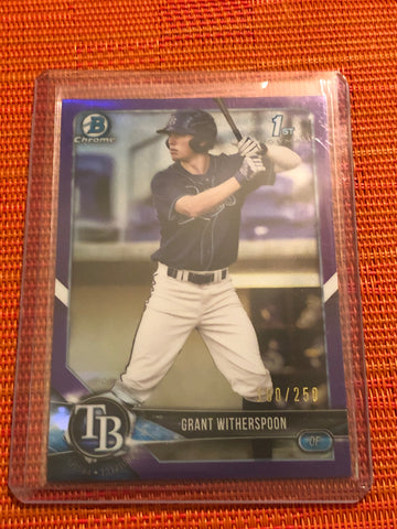 2018 BOWMAN DRAFT CHROME PURPLE REFRACTOR BDC152 GRANT WITHERSPOON RC /250